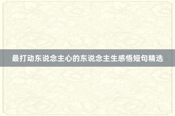最打动东说念主心的东说念主生感悟短句精选